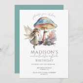 Invitation de champignons de fée (Devant / Derrière)