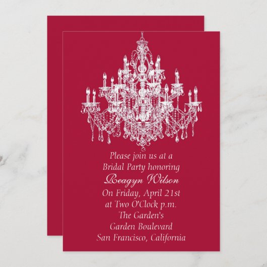 Invitation de Chandee Amore (Devant / Derrière)