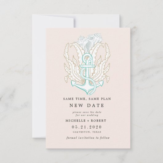 Invitation de changement de date de photo côtière  (Devant)