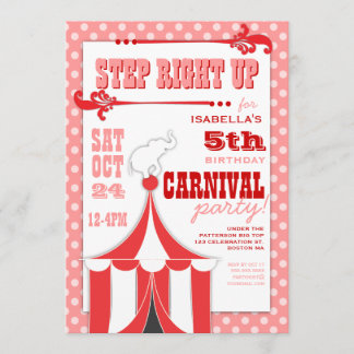 Invitation de chapiteau de fête d'anniversaire de