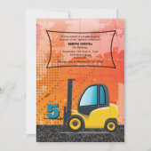 Invitation de chariot élévateur de construction (Devant)