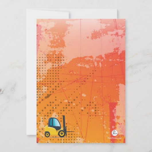 Invitation de chariot élévateur de construction (Dos)