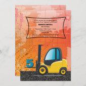 Invitation de chariot élévateur de construction (Devant / Derrière)