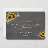 Invitation De charmants Tournesols craie Serez-vous ma demois (Dos)