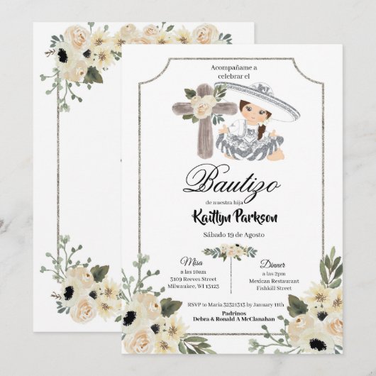 Invitation de Charra Gir Bautizo (Devant / Derrière)