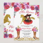 Invitation de Charra Quinceanera (Devant / Derrière)