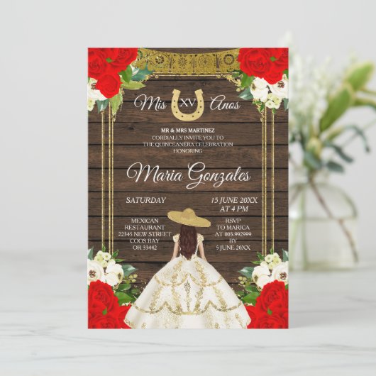 Invitation de Charro Mis XV Anos (Debout devant)