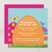 Invitation de chasse à oeuf de pâques (Devant / Derrière)