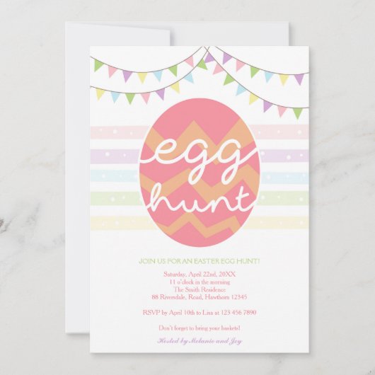 Invitation de chasse à oeufs/invitation de chasse (Devant)