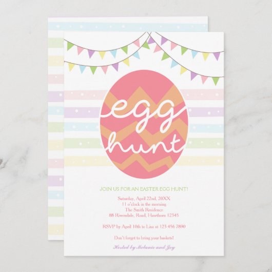 Invitation de chasse à oeufs/invitation de chasse (Devant / Derrière)