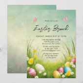 Invitation de chasse aux œufs de brunch de Pâques (Devant / Derrière)