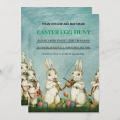 Invitation de chasse aux oeufs de Brunch de Pâques (Devant / Derrière)