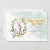 Invitation de chasse aux œufs de brunch de Pâques  (Devant)
