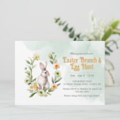 Invitation de chasse aux œufs de brunch de Pâques  (Debout devant)