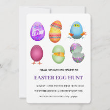 Invitation de chasse aux oeufs de Brunch de Pâques