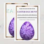 Invitation de chasse aux oeufs de Brunch de Pâques (Devant / Derrière)