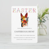 Invitation de chasse aux oeufs de Brunch de Pâques (Debout devant)
