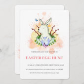 Invitation de chasse aux oeufs de Brunch de Pâques (Devant / Derrière)