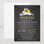 Invitation de chasse aux œufs de Pâques du lapin d (Devant / Derrière)