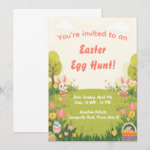 Invitation de chasse aux œufs de Pâques – Invitati (Devant / Derrière)