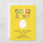 Invitation de chasse aux œufs de Pâques jaune avec (Devant)