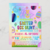 Invitation de chasse aux œufs de Pâques pastel qui (Devant / Derrière)