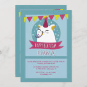 Invitation de chat d'anniversaire (Devant / Derrière)