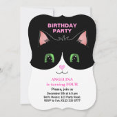 Invitation de chat moderne Cute Noir Blanc Tuxedo (Devant)