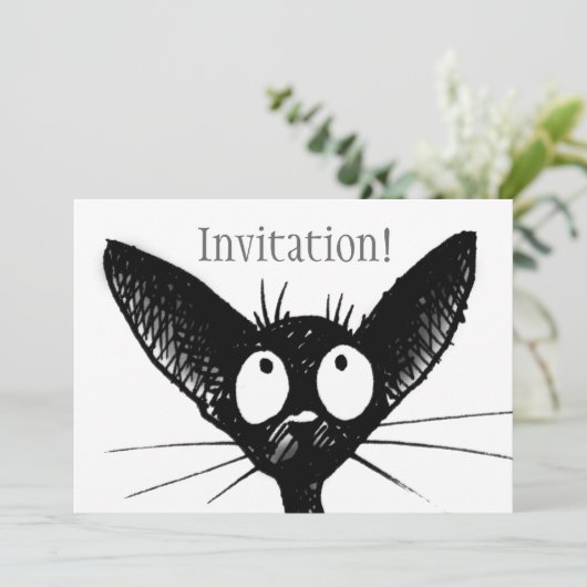 Invitation de chat noir (Debout devant)