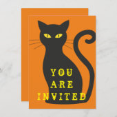 Invitation de chat noir (Devant / Derrière)