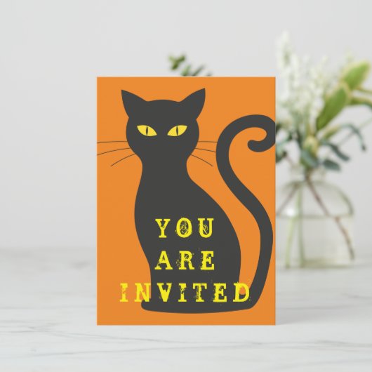 Invitation de chat noir (Debout devant)