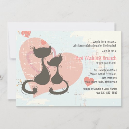 Invitation de chats d'amoureux (Devant)