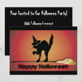 Invitation de chats d'Halloween (Devant / Derrière)