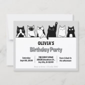 Invitation de chats drôles (Devant)