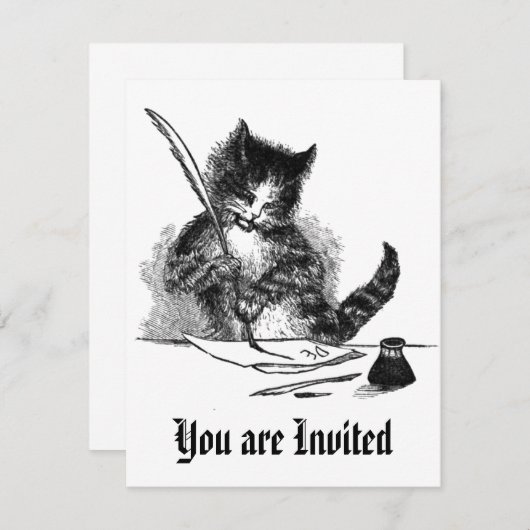 Invitation de chats Vintages (Devant / Derrière)