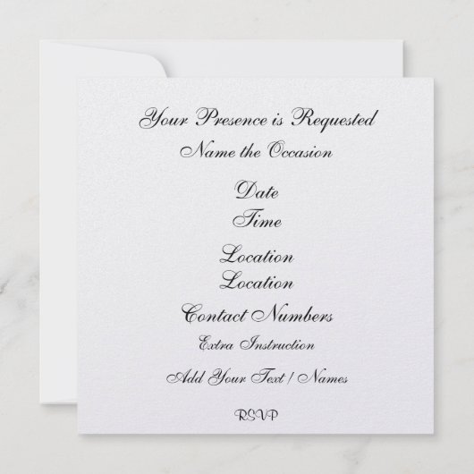 Invitation de chatte et de chien (Dos)