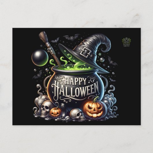 Invitation de chaudron de Halloween joyeux (Devant)