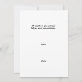 Invitation de chauffage d'appartement (Dos)