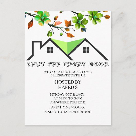 Invitation de Chauffage de Maison Invitation de Ch (Devant)