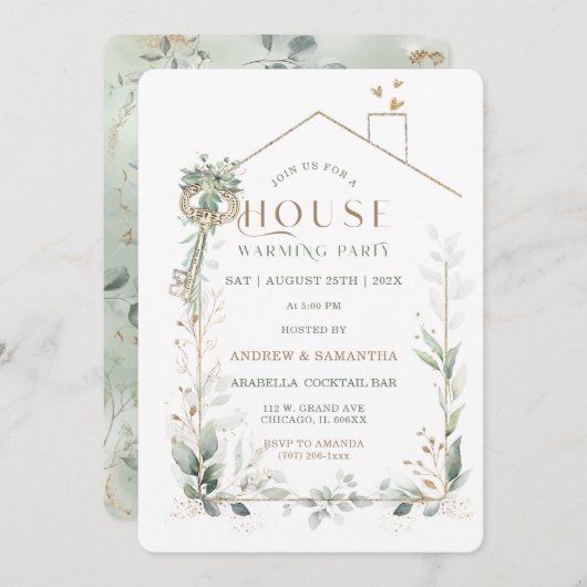 Invitation de Chauffage de Maison Modifiable (Devant / Derrière)