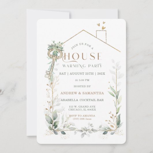 Invitation de Chauffage de Maison Modifiable (Devant)