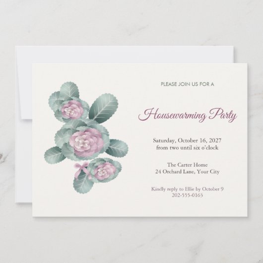 Invitation de Chauffage pour Rosettes de Chou Fleu (Devant)