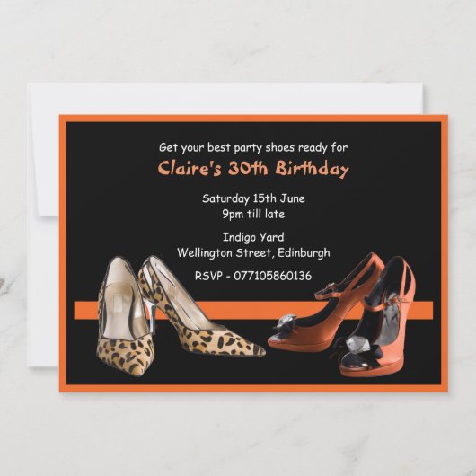 Invitation de chaussures de fête du 30e anniversai (Devant)
