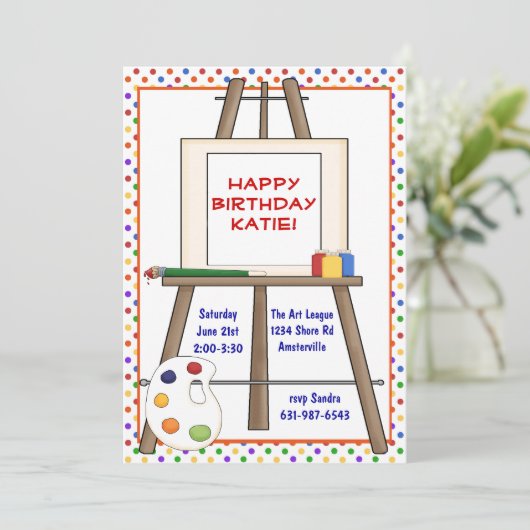 Invitation de chevalet d'art (Debout devant)