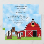 Invitation de chevaux et de Baby showers agricoles (Devant / Derrière)