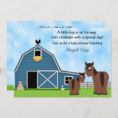 Invitation de chevaux et de Baby showers agricoles (Devant / Derrière)