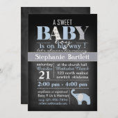 Invitation de Chevron de bébé de tableau (Devant / Derrière)