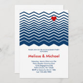 Invitation de Chevron et de partie de fiançailles (Devant / Derrière)