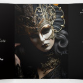 Invitation de Chic Mis Quince Masquerade Party (Intérieur au milieu)