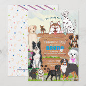 invitation de chien à thème de fête géniale (Devant / Derrière)